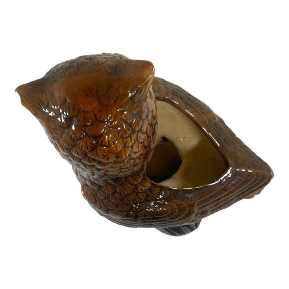 Vintage Great Plains Large Owl Planter Garden Statue 10" Wide Eyed Ceramic READ - Picture 7 of 7
